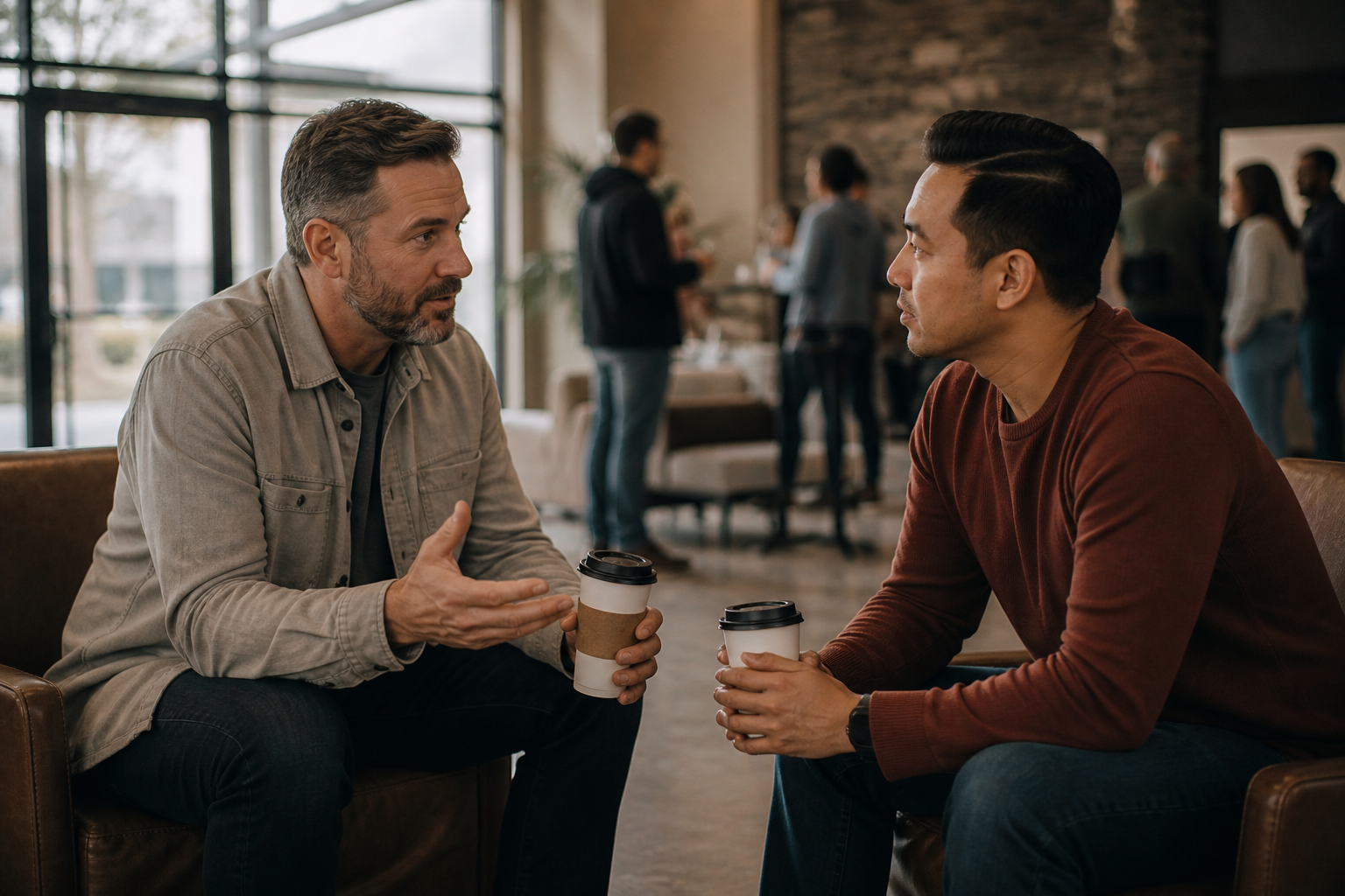One-on-one conversation at Charis